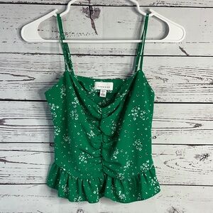 Topshop Green Floral Camisole